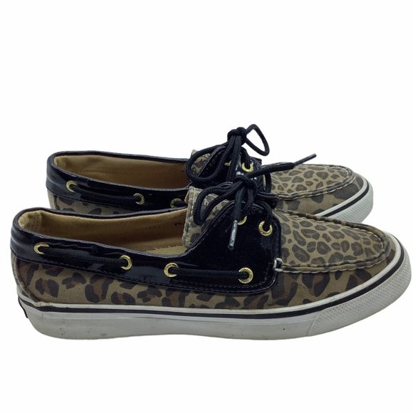 Sperry Women Size 7 Top-Sider Slip On Leopard Animal Print Loafers Shoes - Picture 2 of 5